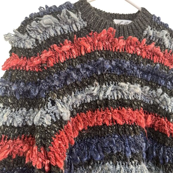 NWOT! Vintage Clovis Ruffin Knit Sweater Womens Gray Red Long Sleeve Size S - Picture 2 of 7